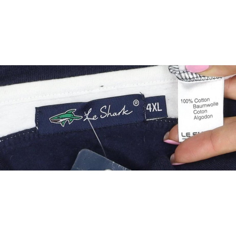 Le Shark Men's Blue 4XL Full Zip Striped Cotton Sweatshirt
