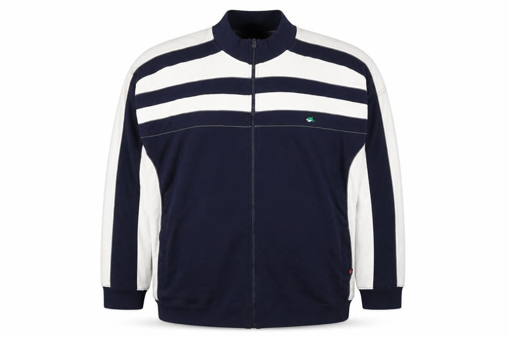 Le Shark Men's Blue 4XL Full Zip Striped Cotton Sweatshirt