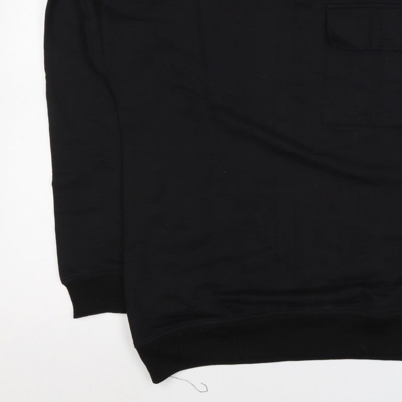 BoohooMAN Men’s Black M Crew Neck Pocket Pullover Sweatshirt