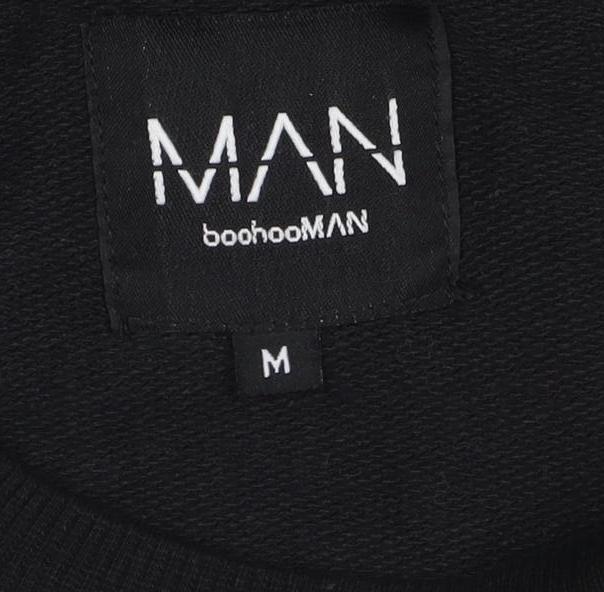 BoohooMAN Men’s Black M Crew Neck Pocket Pullover Sweatshirt