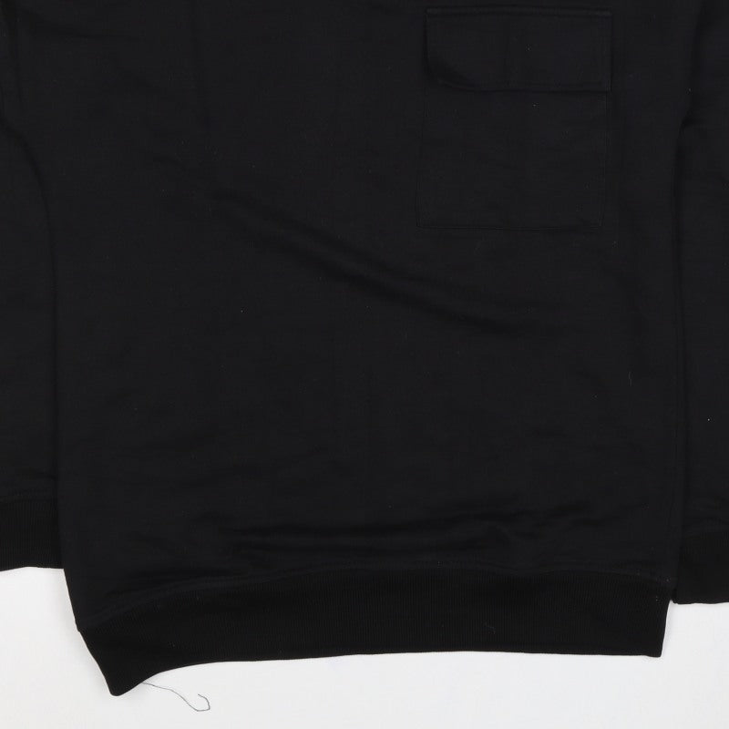 BoohooMAN Men’s Black M Crew Neck Pocket Pullover Sweatshirt