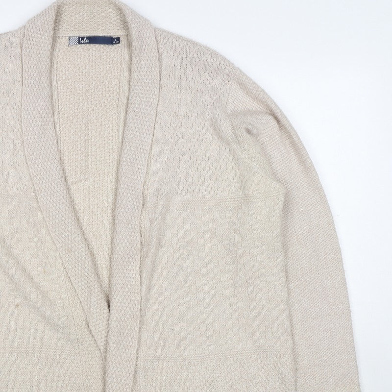 Isle Women’s Beige Open Knit Cardigan Size 18 Long Sleeve