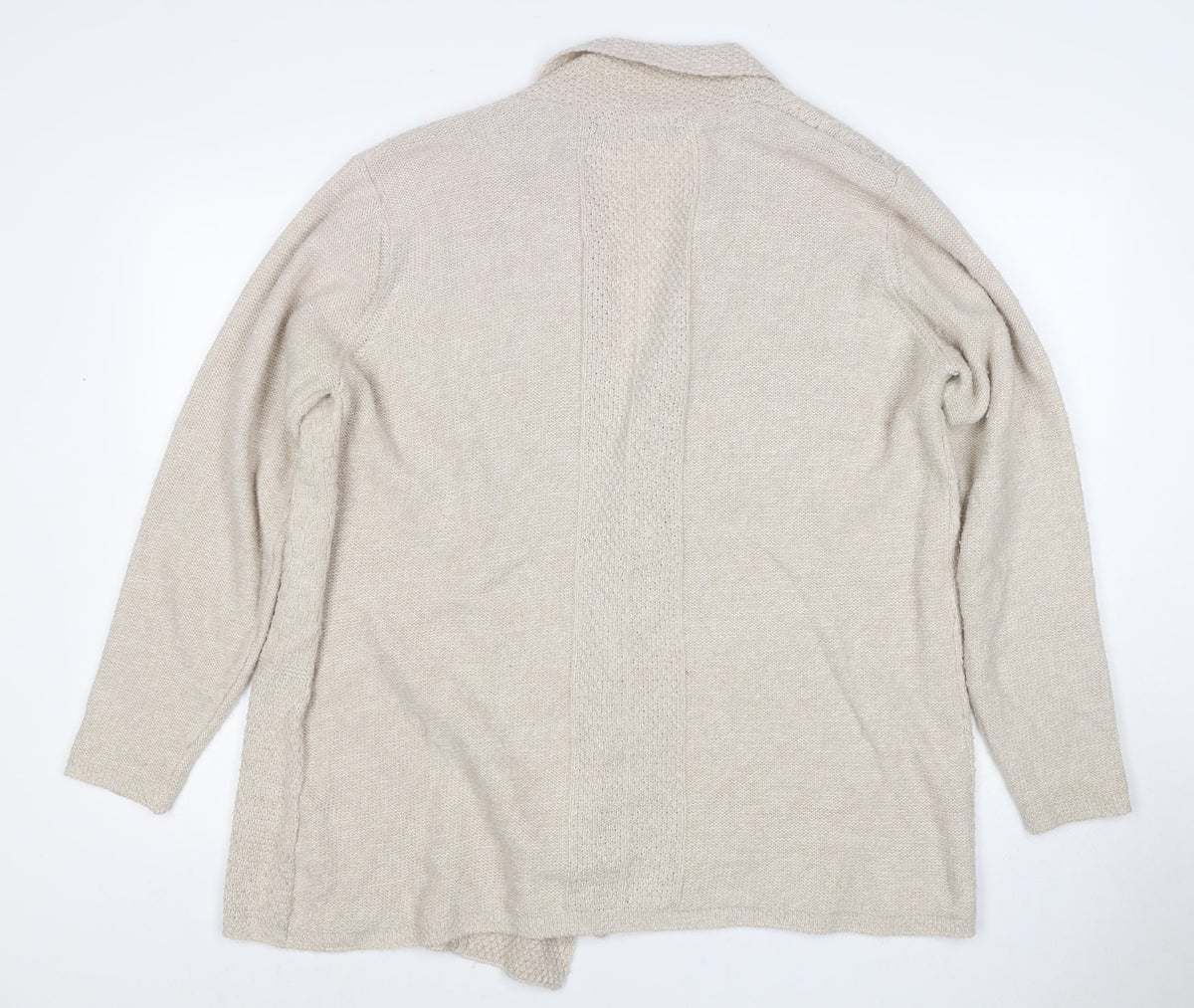 Isle Women’s Beige Open Knit Cardigan Size 18 Long Sleeve