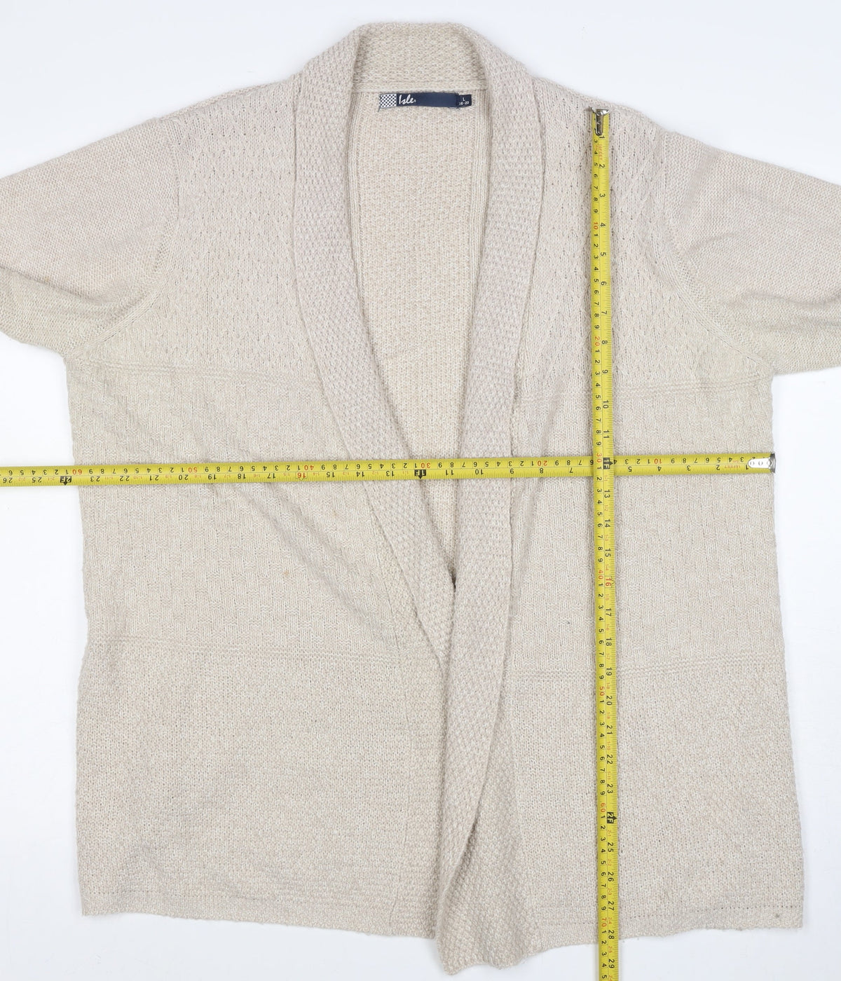 Isle Women’s Beige Open Knit Cardigan Size 18 Long Sleeve