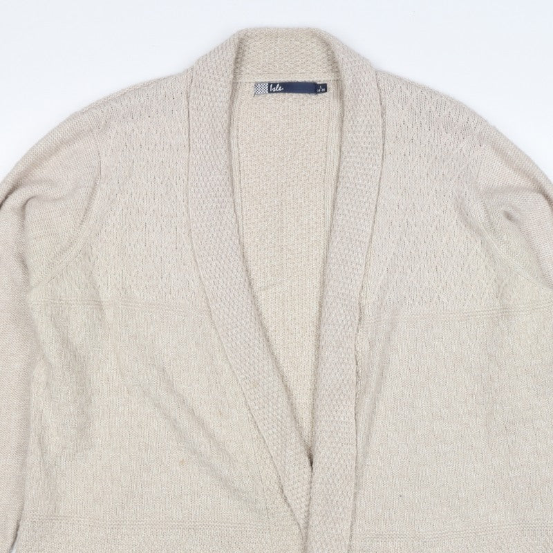 Isle Women’s Beige Open Knit Cardigan Size 18 Long Sleeve