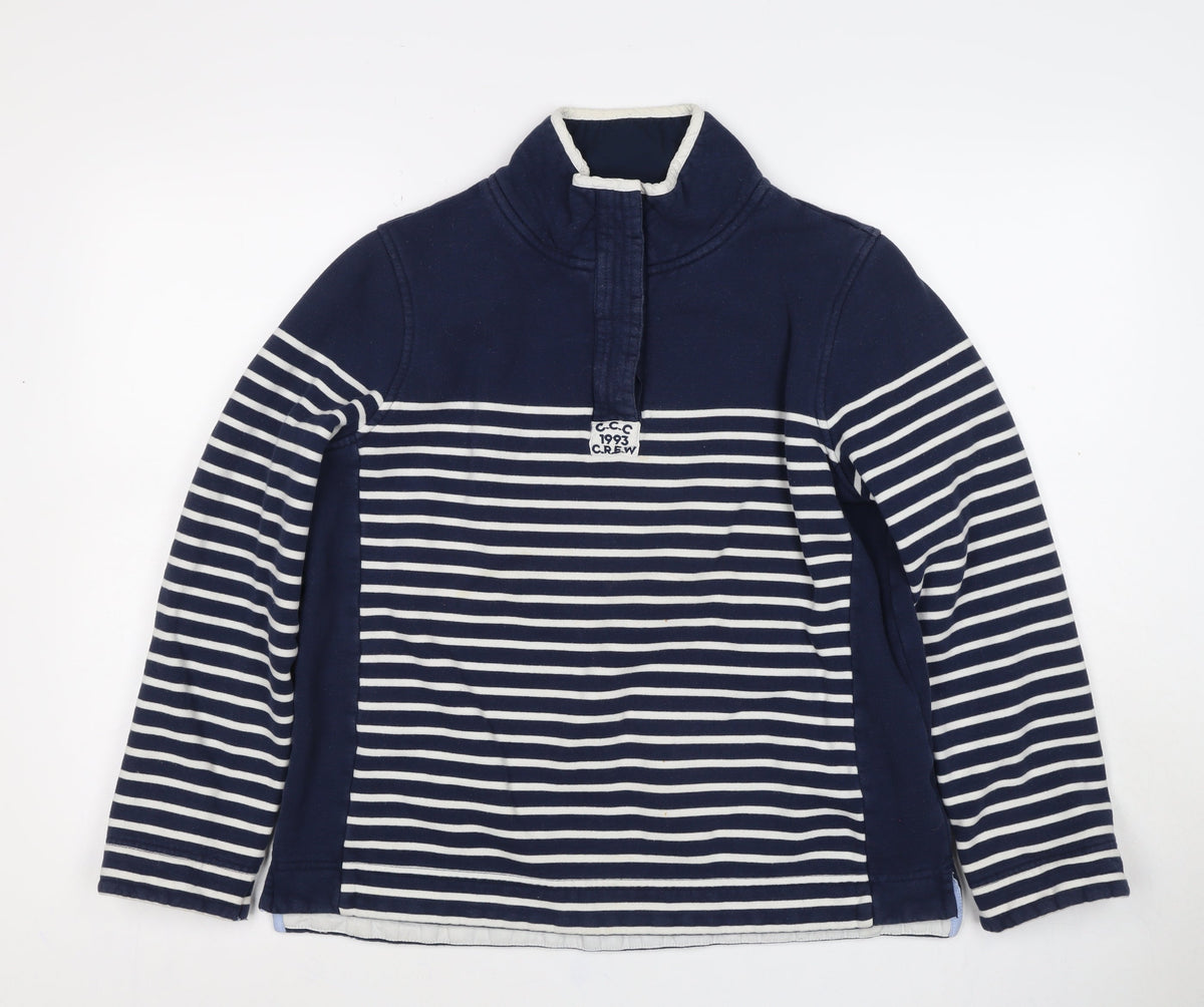 Crew Clothing Company Women’s Blue Striped Size 14 1/2 Zip Sweatshirt