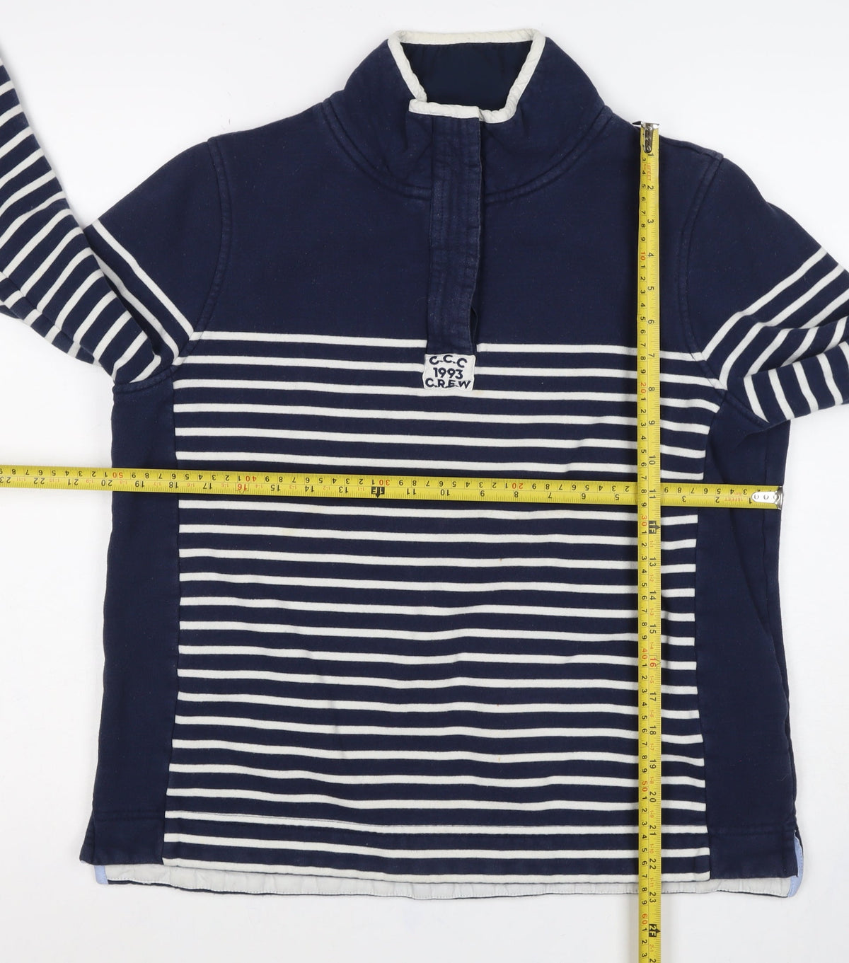 Crew Clothing Company Women’s Blue Striped Size 14 1/2 Zip Sweatshirt