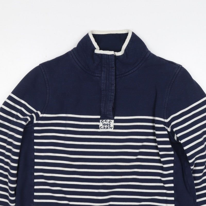 Crew Clothing Company Women’s Blue Striped Size 14 1/2 Zip Sweatshirt