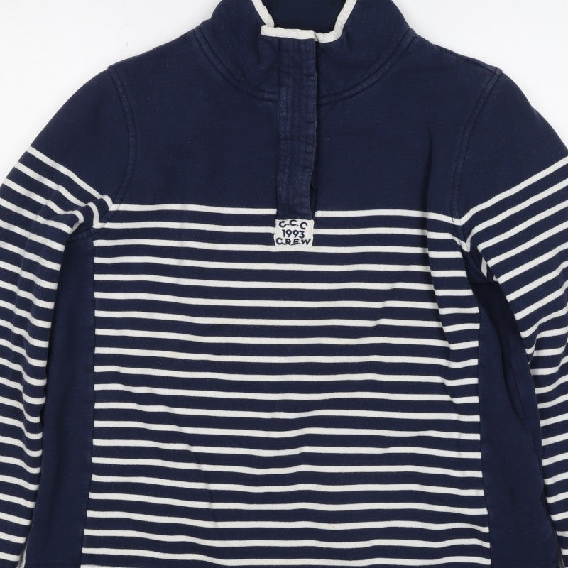 Crew Clothing Company Women’s Blue Striped Size 14 1/2 Zip Sweatshirt