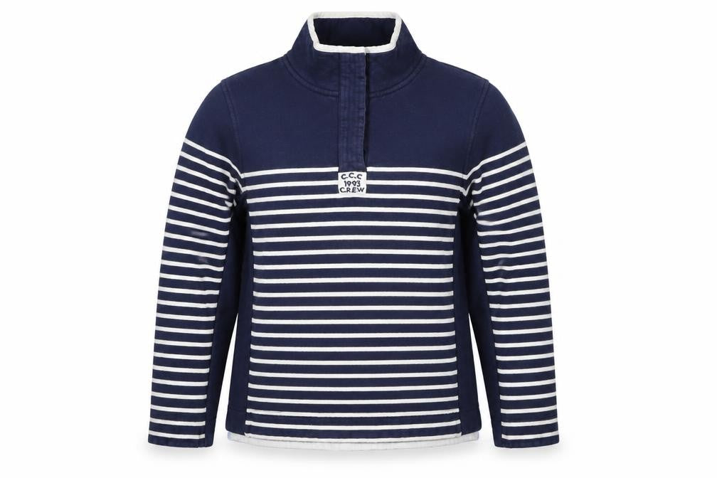 Crew Clothing Company Women’s Blue Striped Size 14 1/2 Zip Sweatshirt