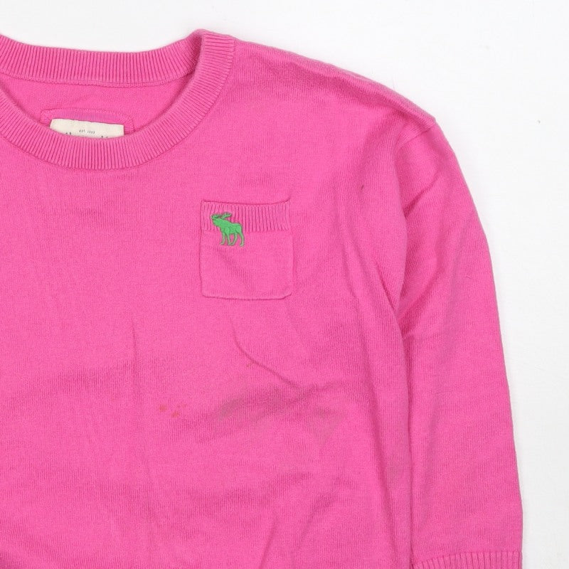 Abercrombie & Fitch Women’s Pink S Cotton Cashmere Pocket Jumper