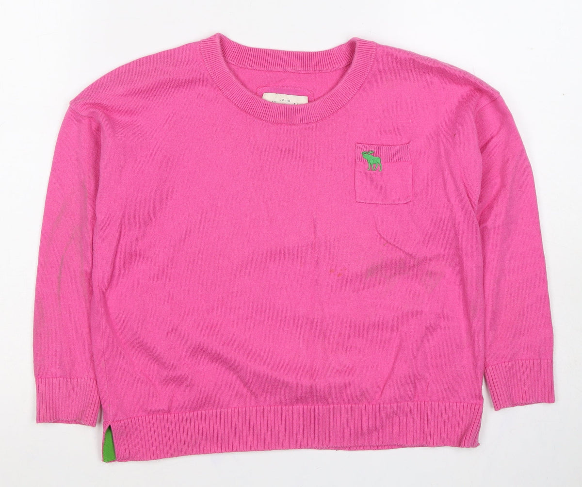 Abercrombie & Fitch Women’s Pink S Cotton Cashmere Pocket Jumper