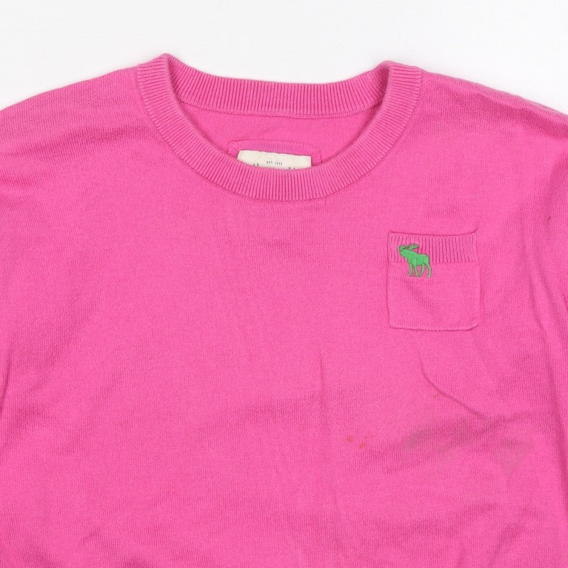 Abercrombie & Fitch Women’s Pink S Cotton Cashmere Pocket Jumper