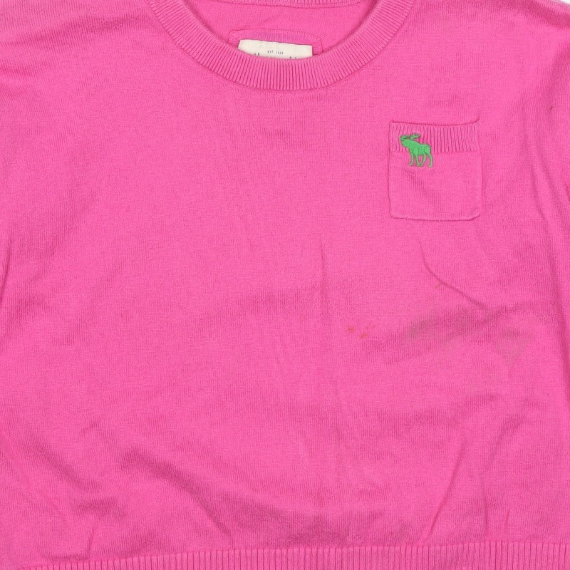 Abercrombie & Fitch Women’s Pink S Cotton Cashmere Pocket Jumper
