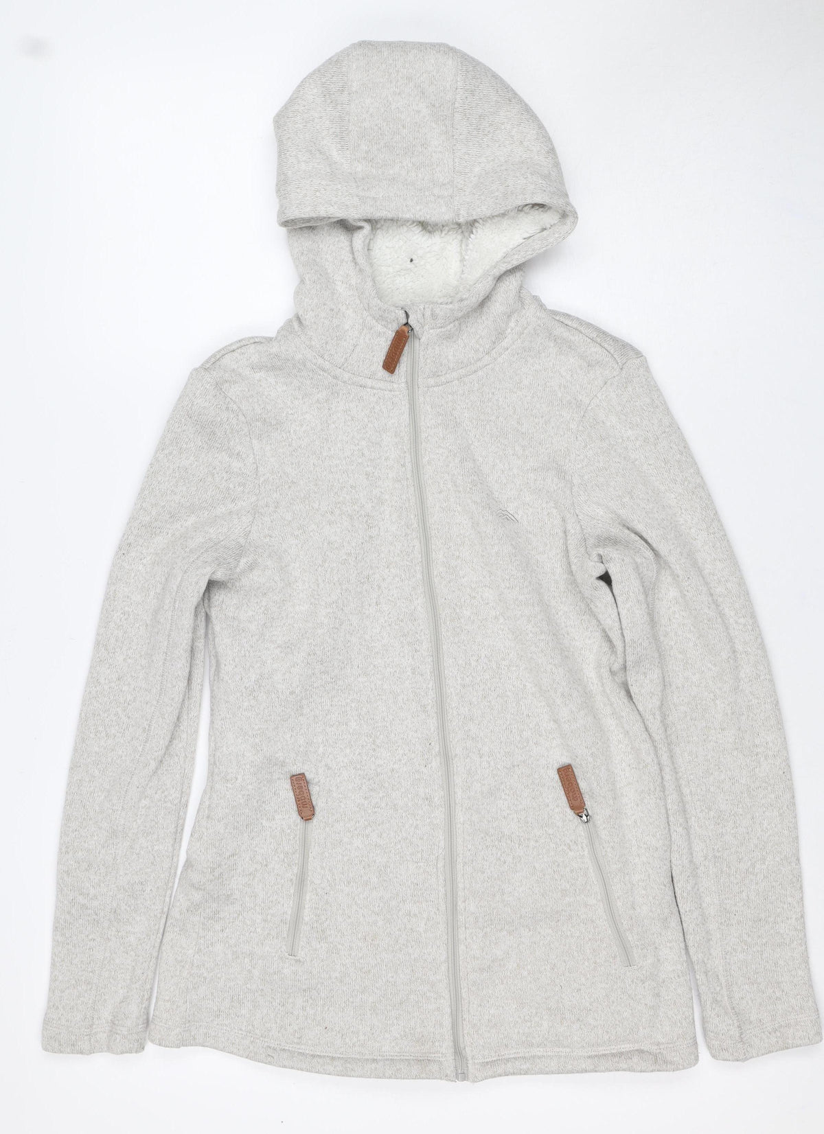 Möberg Women’s Grey S Hooded Fleece Lined Full Zip Jacket