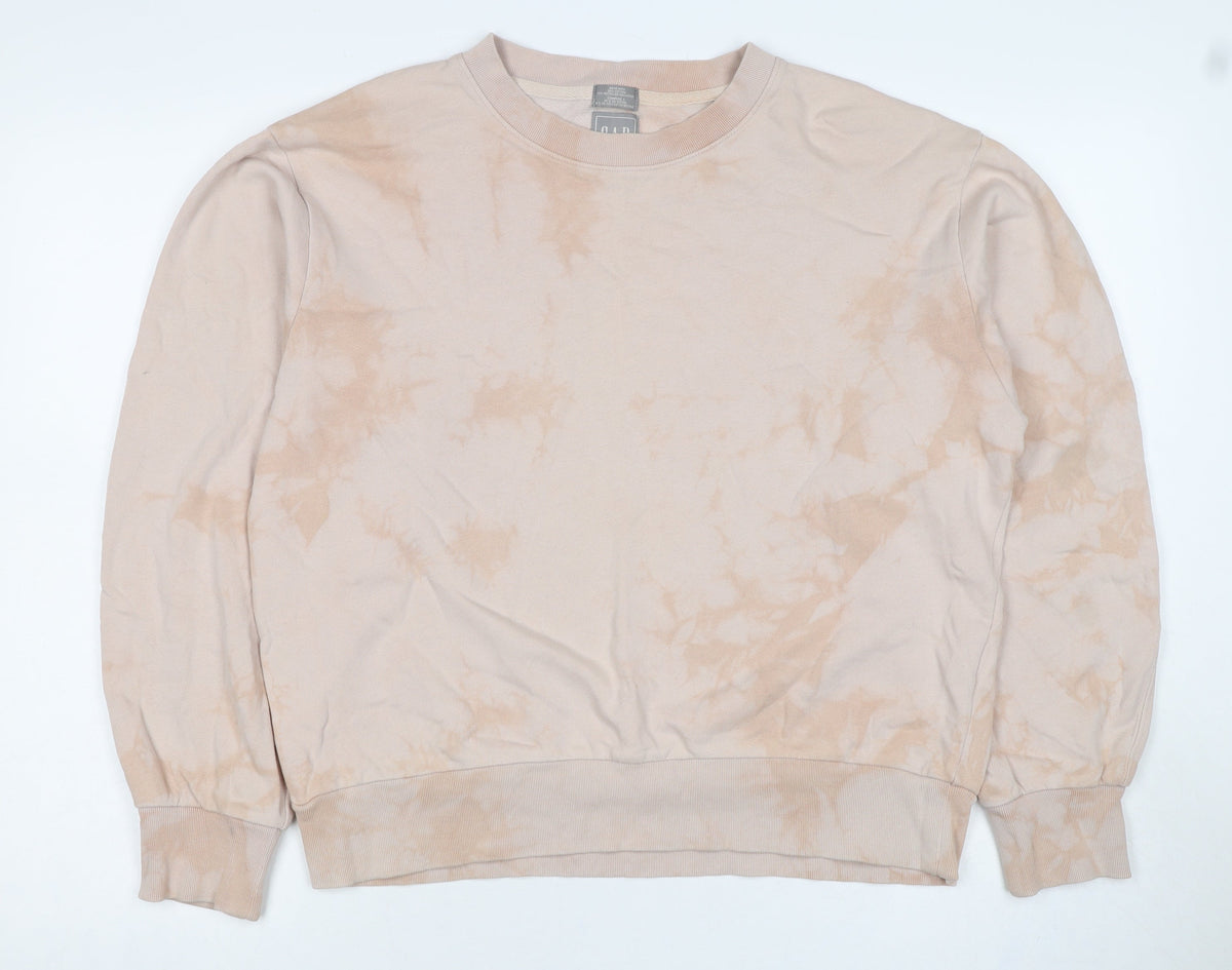 GAP Women’s Beige Tie Dye Pullover Sweatshirt Size M Cotton