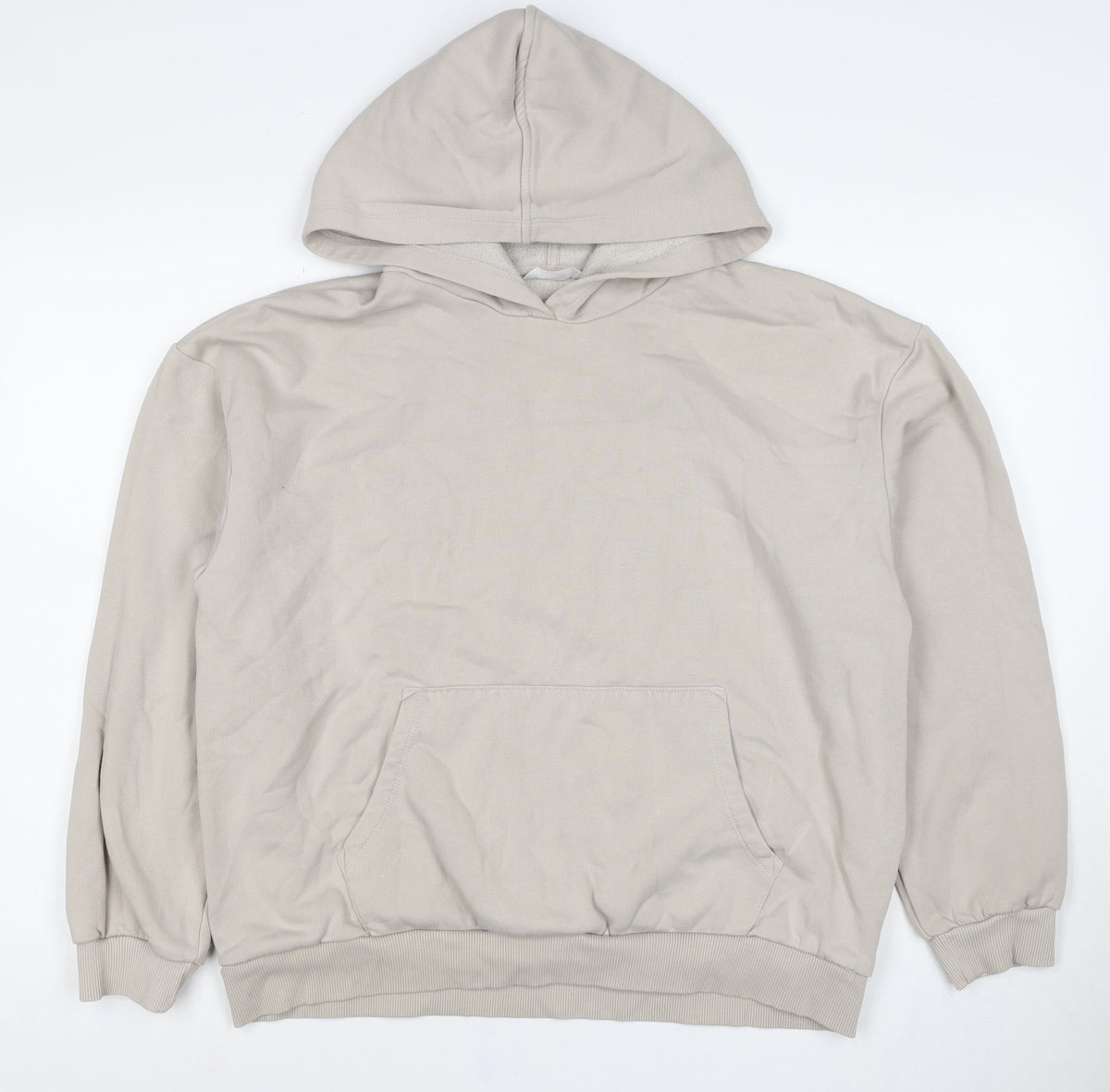 Penti Women Beige M/L Pullover Fleece Hoodie Kangaroo Pocket