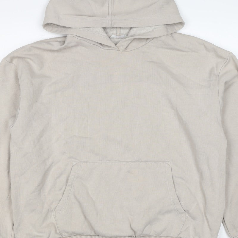 Penti Women Beige M/L Pullover Fleece Hoodie Kangaroo Pocket