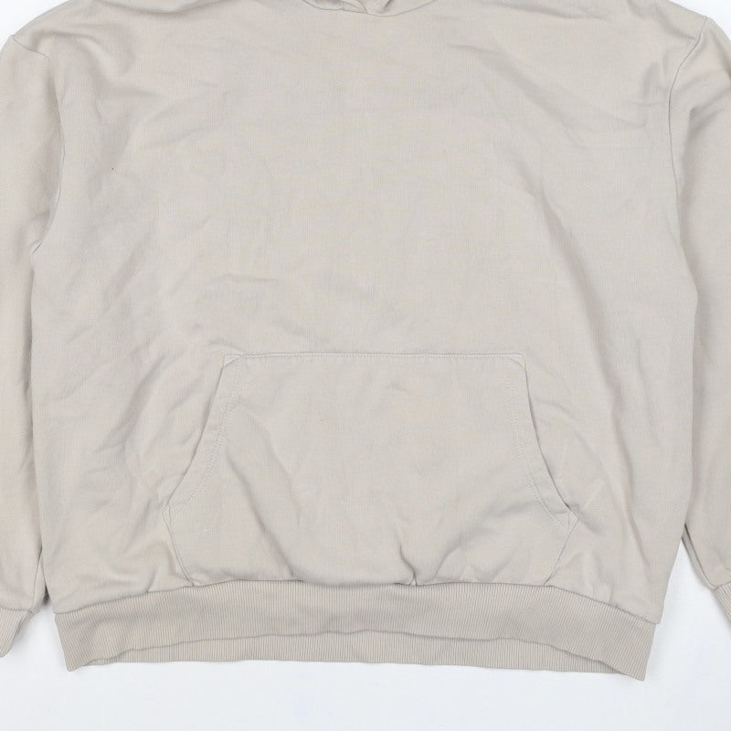 Penti Women Beige M/L Pullover Fleece Hoodie Kangaroo Pocket