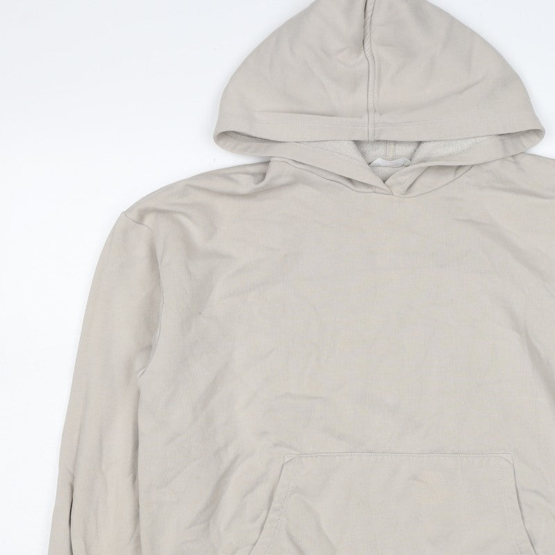 Penti Women Beige M/L Pullover Fleece Hoodie Kangaroo Pocket