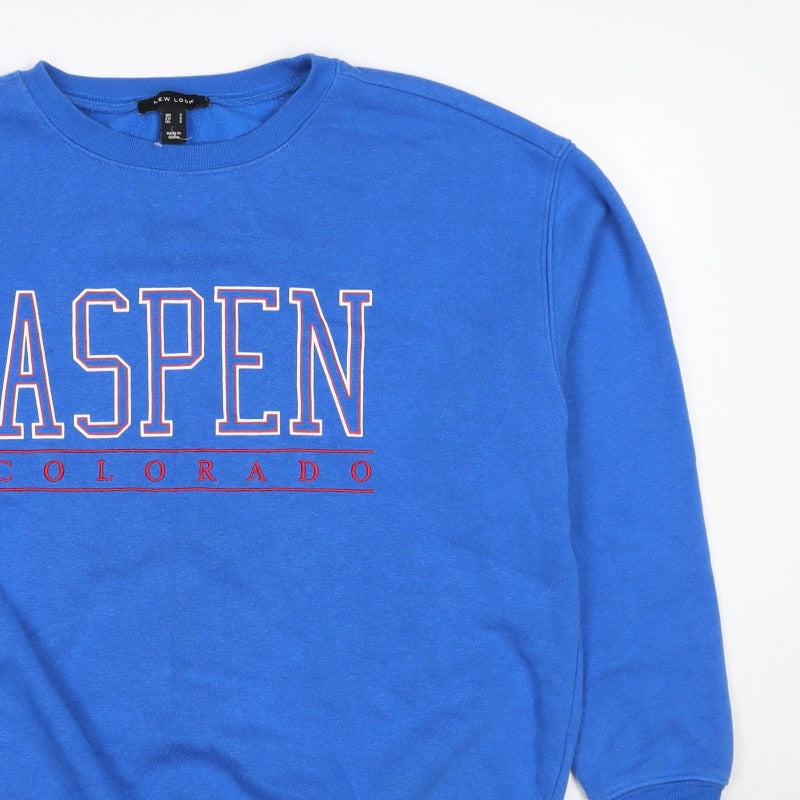 New Look Women’s Blue S Aspen Colorado Pullover Graphic Sweatshirt