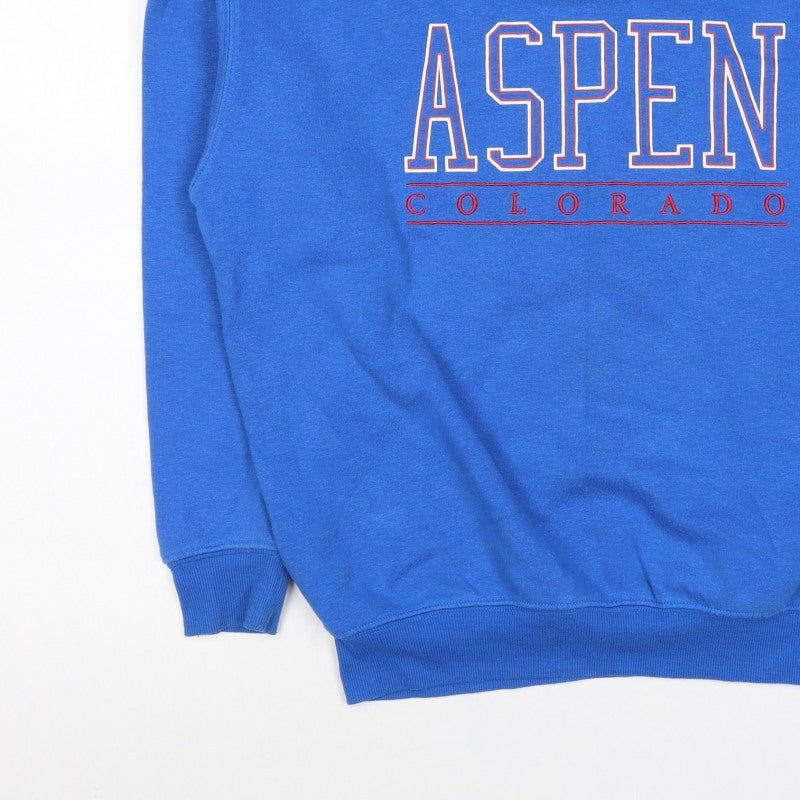 New Look Women’s Blue S Aspen Colorado Pullover Graphic Sweatshirt
