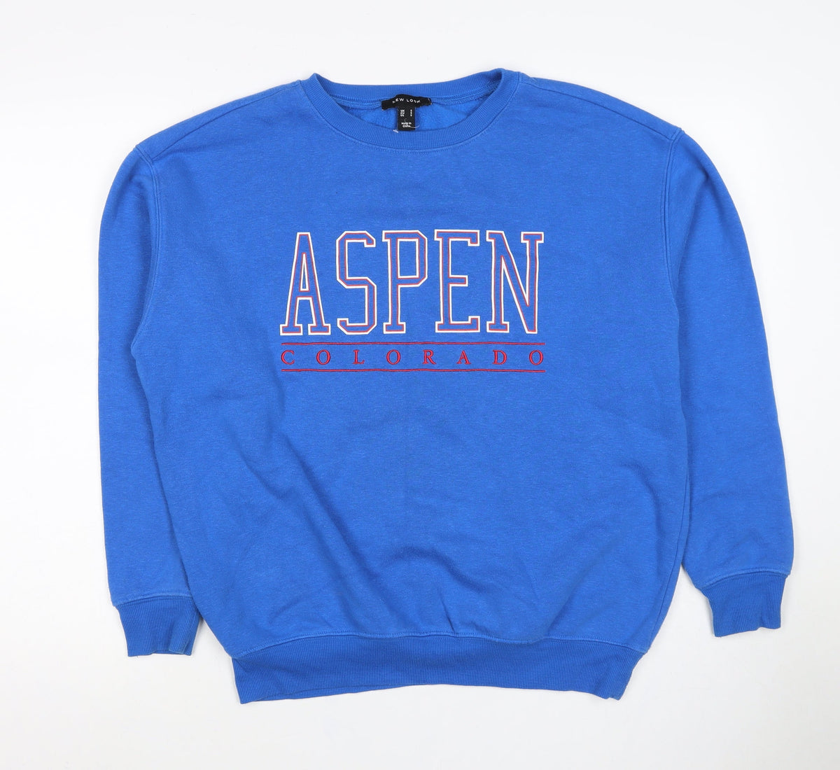 New Look Women’s Blue S Aspen Colorado Pullover Graphic Sweatshirt