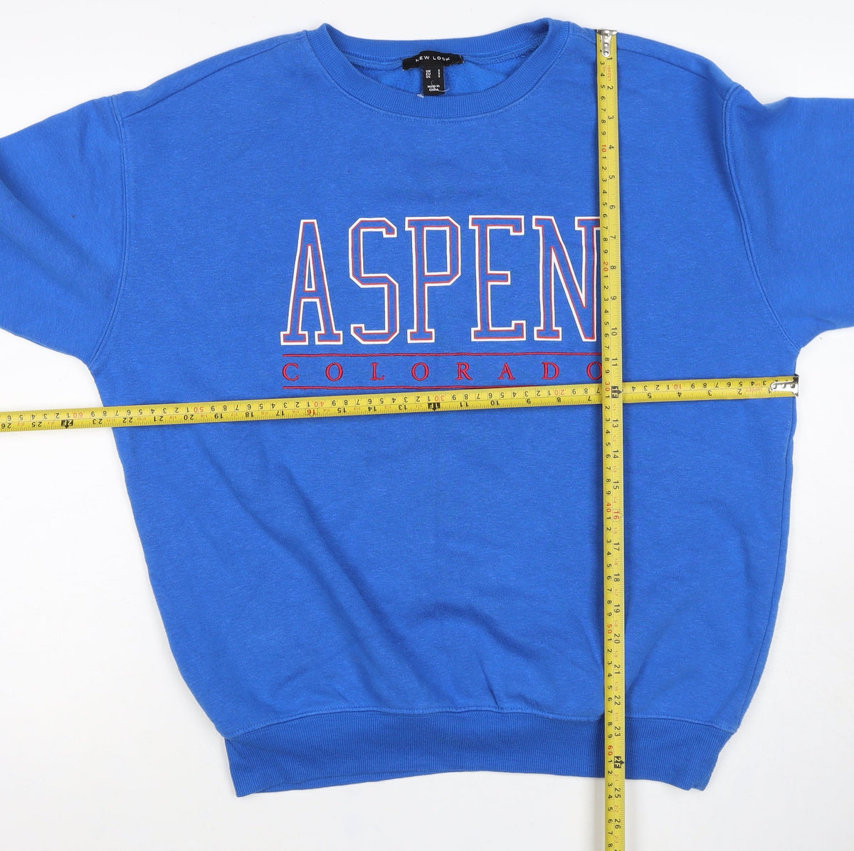 New Look Women’s Blue S Aspen Colorado Pullover Graphic Sweatshirt