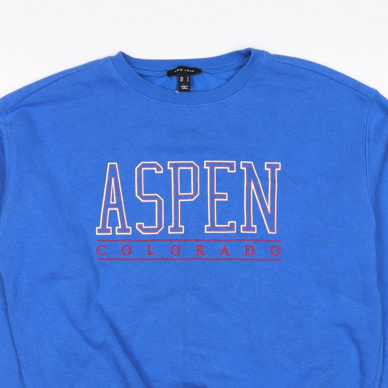 New Look Women’s Blue S Aspen Colorado Pullover Graphic Sweatshirt