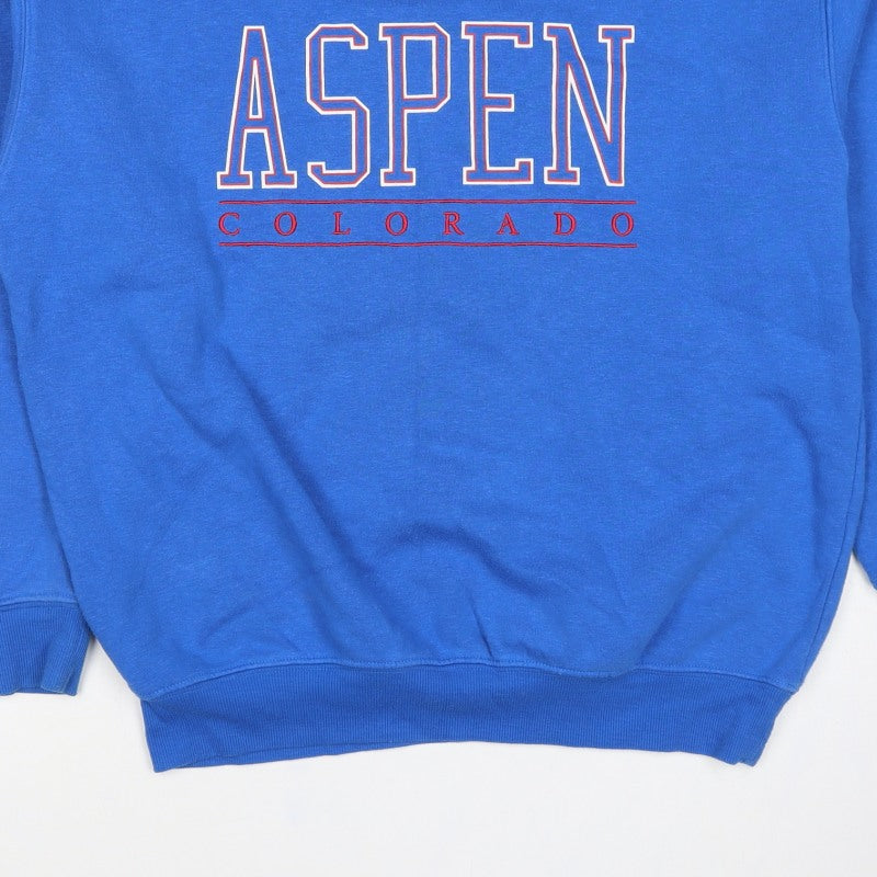 New Look Women’s Blue S Aspen Colorado Pullover Graphic Sweatshirt