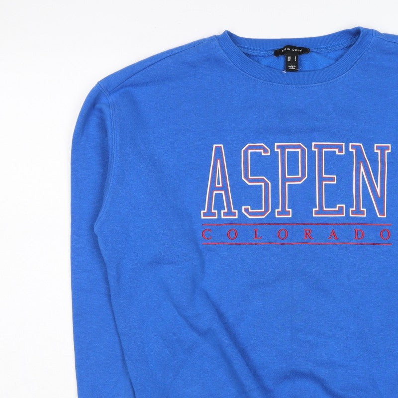 New Look Women’s Blue S Aspen Colorado Pullover Graphic Sweatshirt