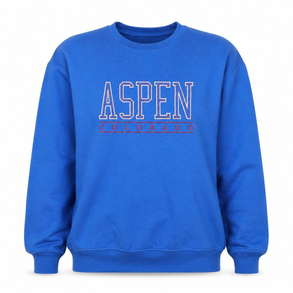 New Look Women’s Blue S Aspen Colorado Pullover Graphic Sweatshirt
