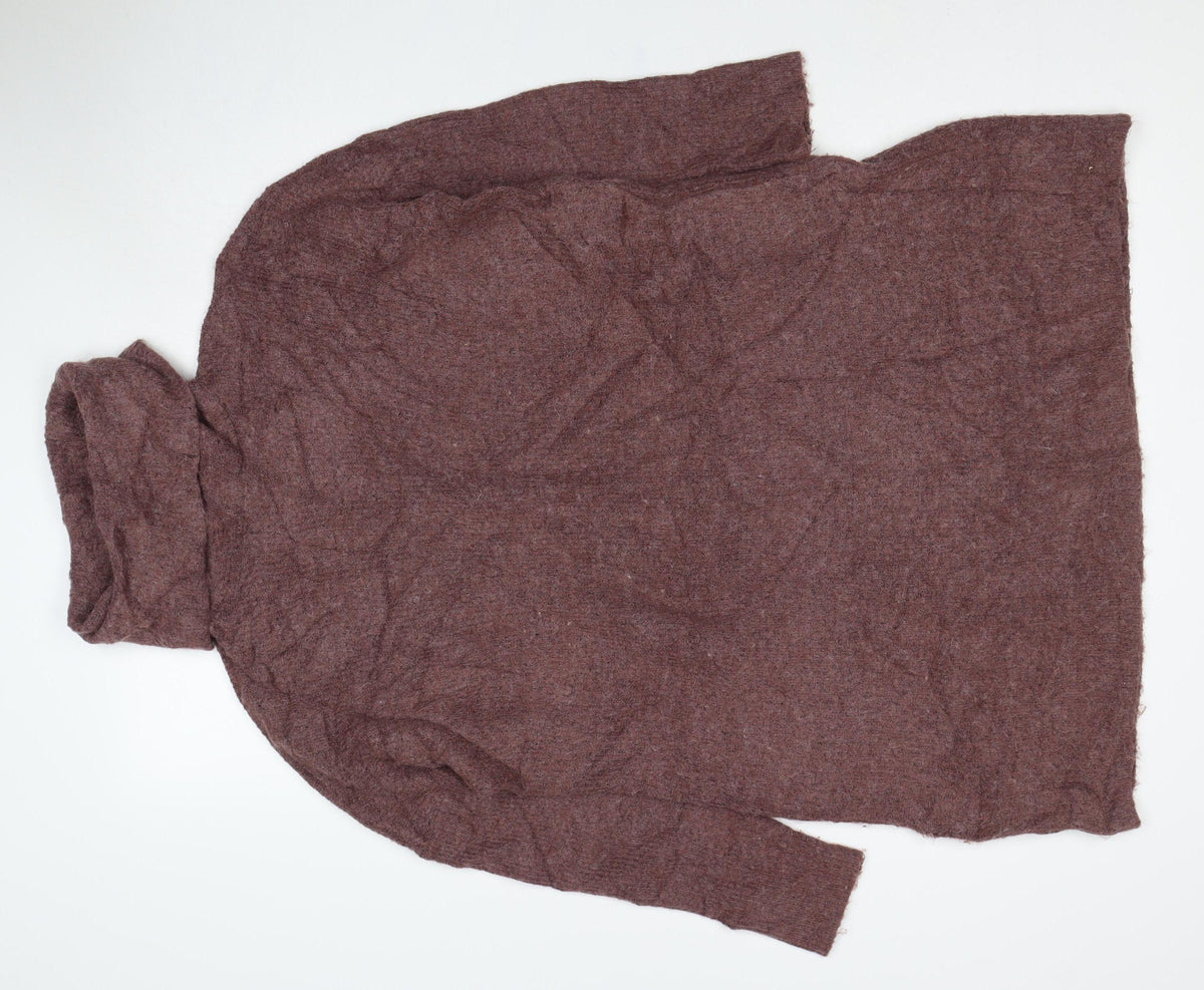 ONLY Women’s Brown Marl Roll Neck Knit Pullover Jumper Size S