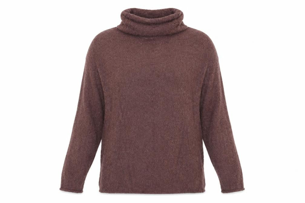 ONLY Women’s Brown Marl Roll Neck Knit Pullover Jumper Size S