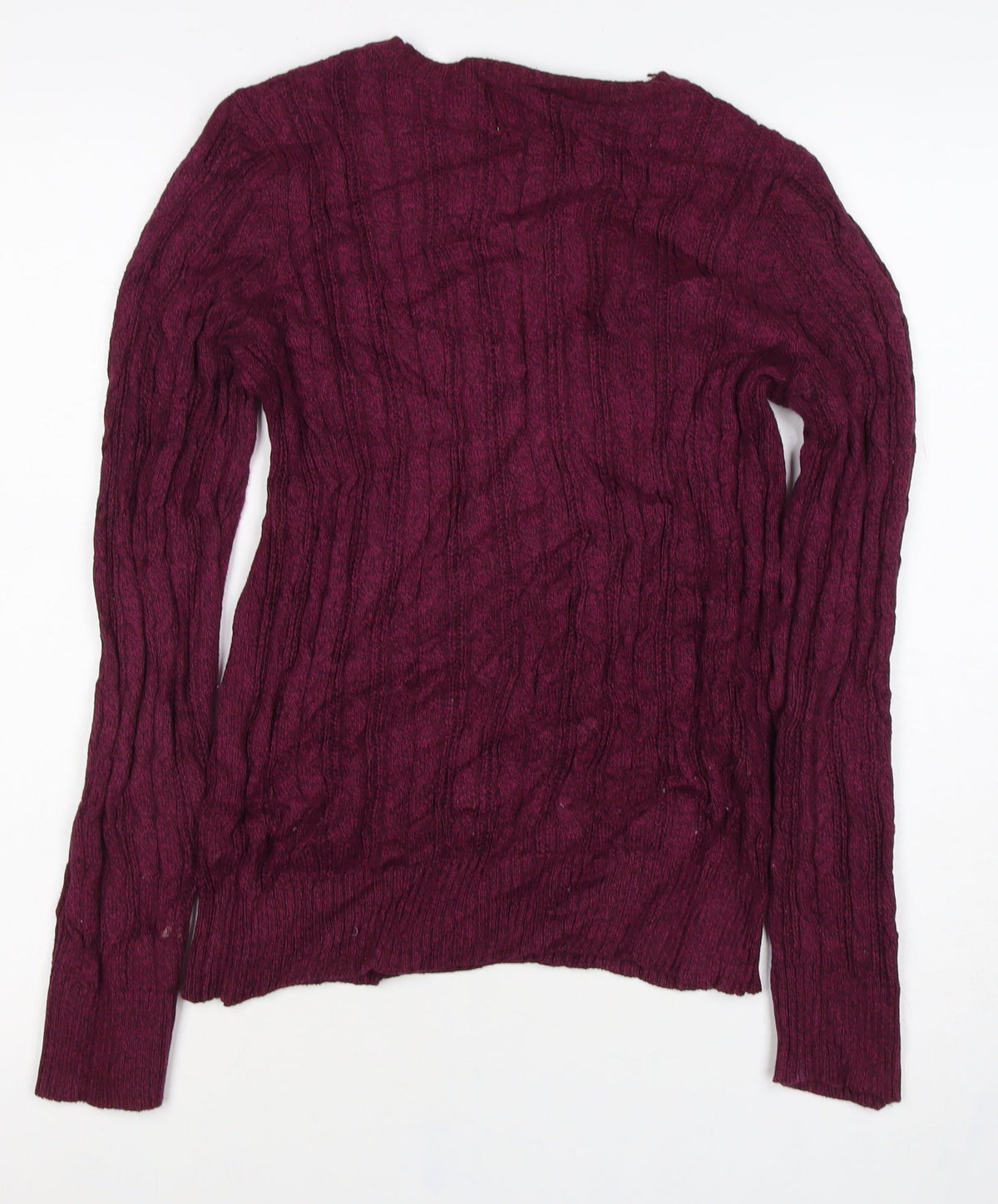 St John's Bay Women's Red Petite S Cable Knit V-Neck Jumper