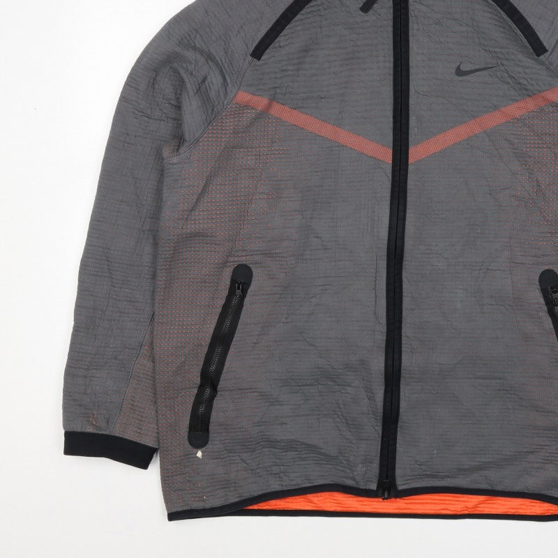 Nike Men’s Grey Orange Hooded Full Zip Jacket XL Sports