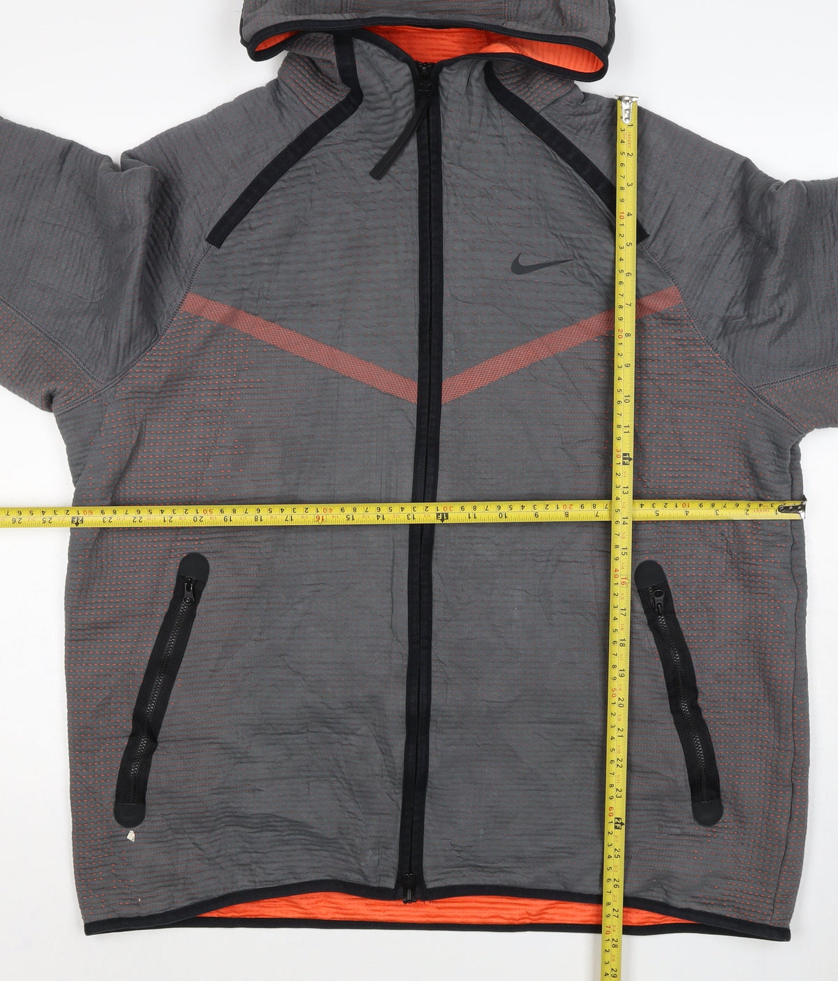 Nike Men’s Grey Orange Hooded Full Zip Jacket XL Sports