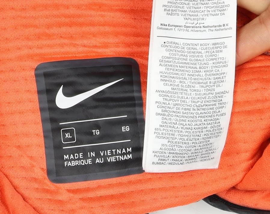 Nike Men’s Grey Orange Hooded Full Zip Jacket XL Sports