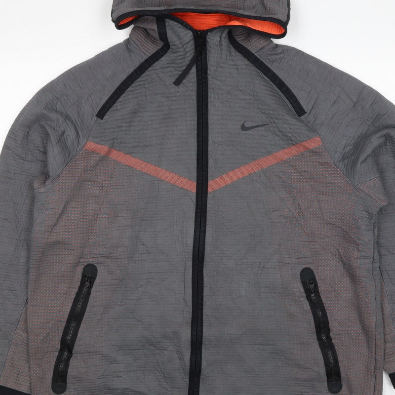 Nike Men’s Grey Orange Hooded Full Zip Jacket XL Sports