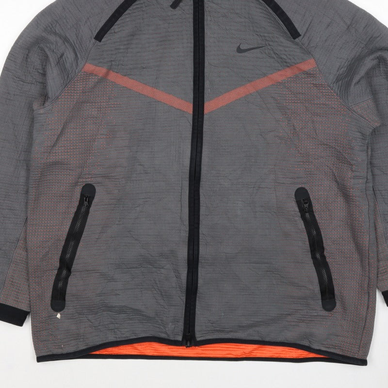 Nike Men’s Grey Orange Hooded Full Zip Jacket XL Sports