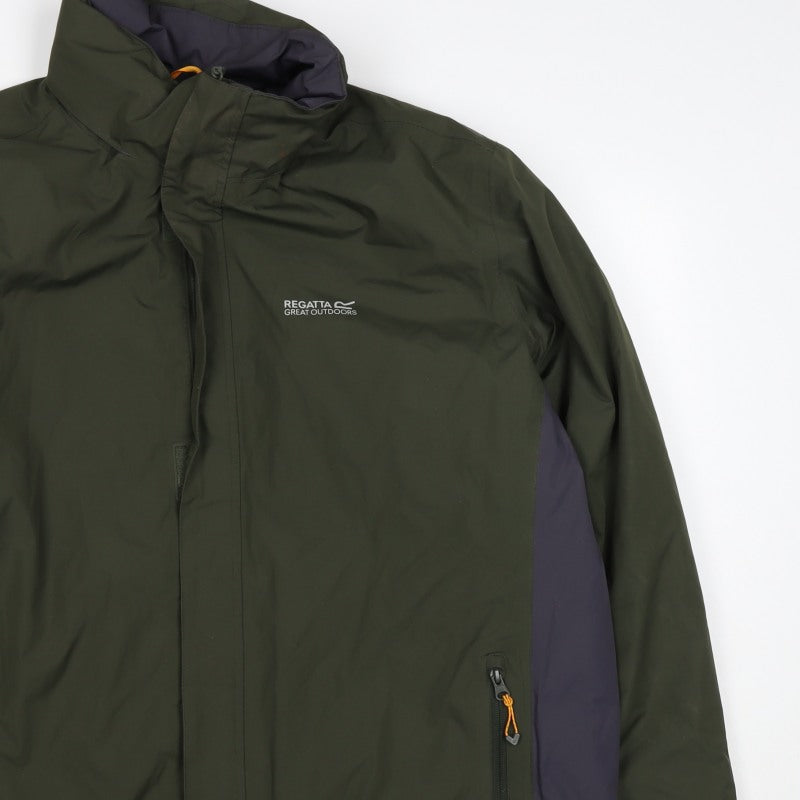 Regatta Men Green XL Hydrafot Waterproof Rain Jacket Outdoor