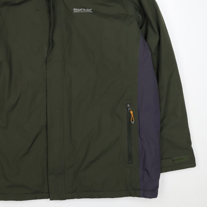 Regatta Men Green XL Hydrafot Waterproof Rain Jacket Outdoor