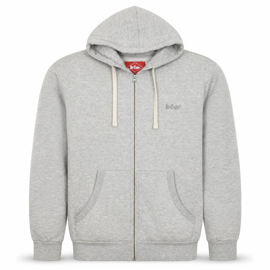 Lee Cooper Mens Grey Small Full Zip Logo Hoodie Hooded Fleece