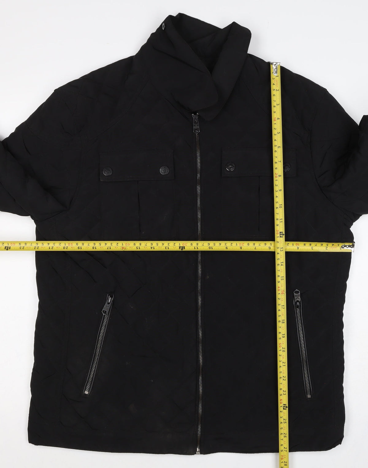 Threadbare Men’s Black L Puffer Jacket Quilted Full Zip