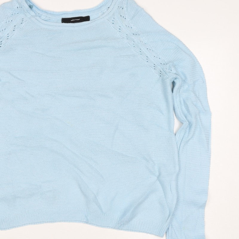 Vero Moda Women’s Blue M Crew Neck Raglan Knit Pullover Jumper