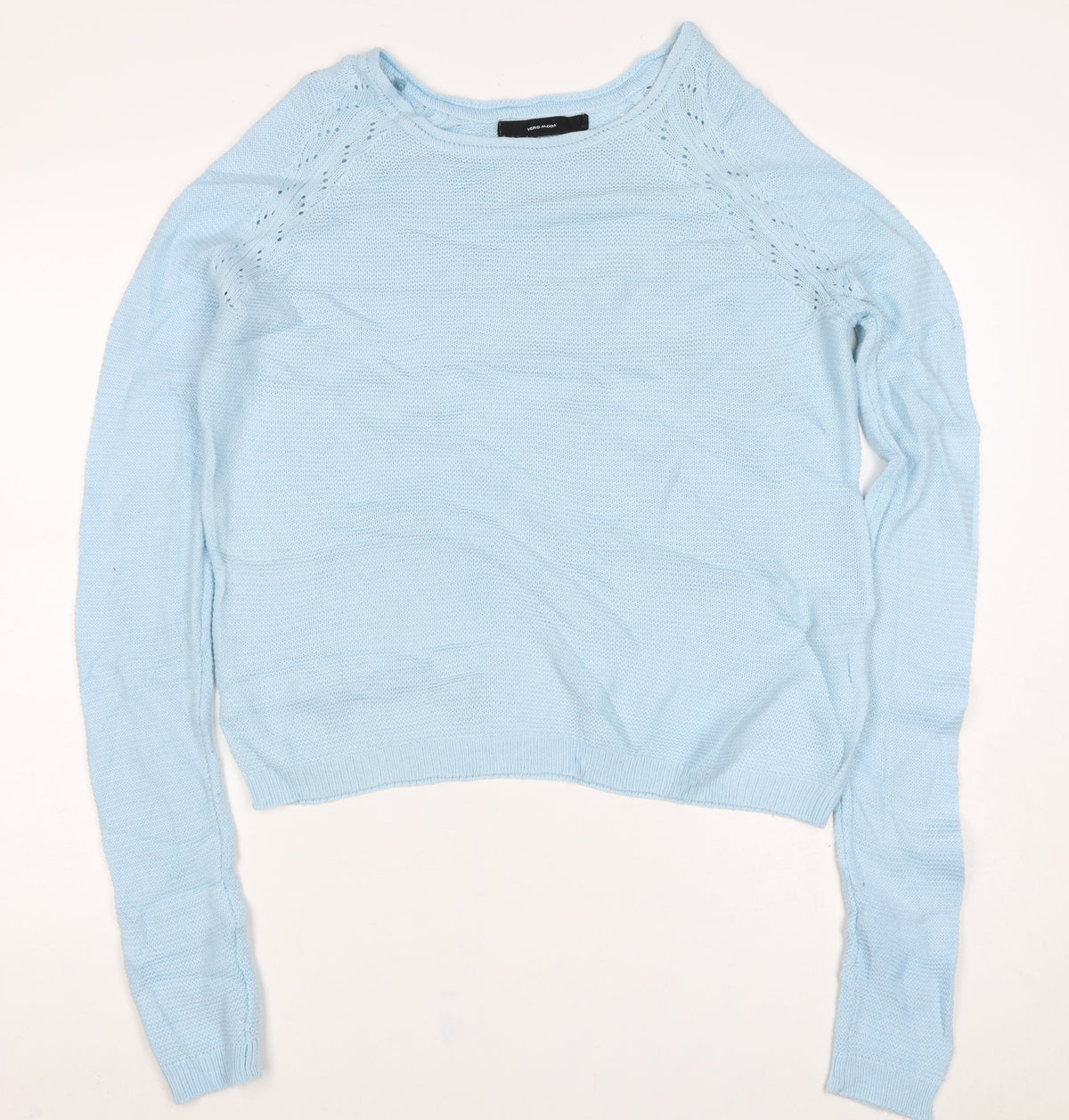 Vero Moda Women’s Blue M Crew Neck Raglan Knit Pullover Jumper