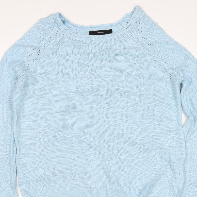 Vero Moda Women’s Blue M Crew Neck Raglan Knit Pullover Jumper