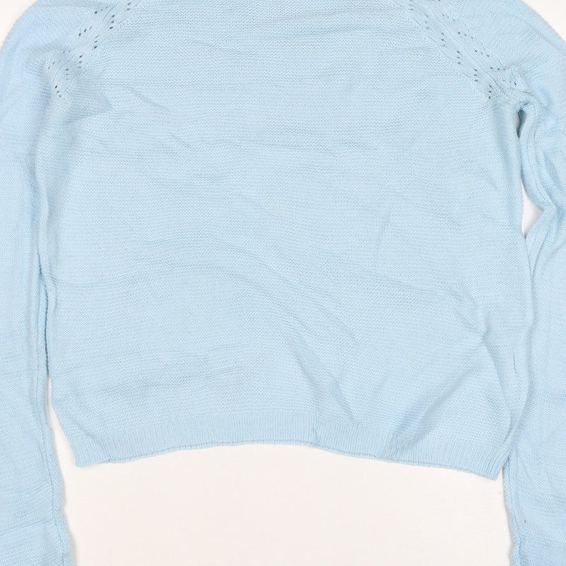 Vero Moda Women’s Blue M Crew Neck Raglan Knit Pullover Jumper