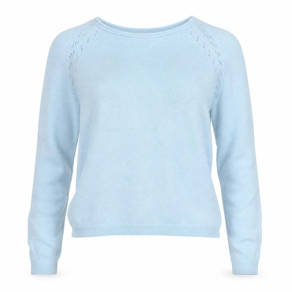 Vero Moda Women’s Blue M Crew Neck Raglan Knit Pullover Jumper