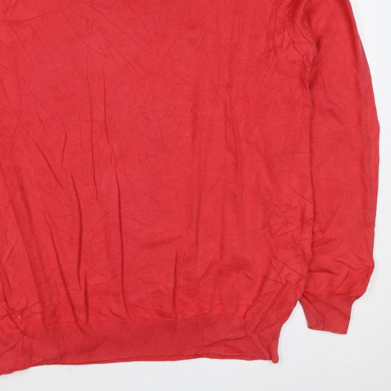 Baileys Giordano Men’s Red 3XL V-Neck Cotton Pullover Jumper
